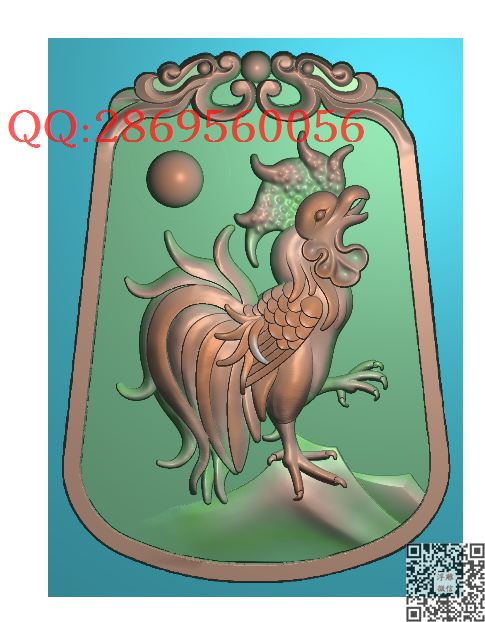 D3T04 (1)_仿古动物挂件生肖牌子玉雕瑞兽精雕图浮雕图